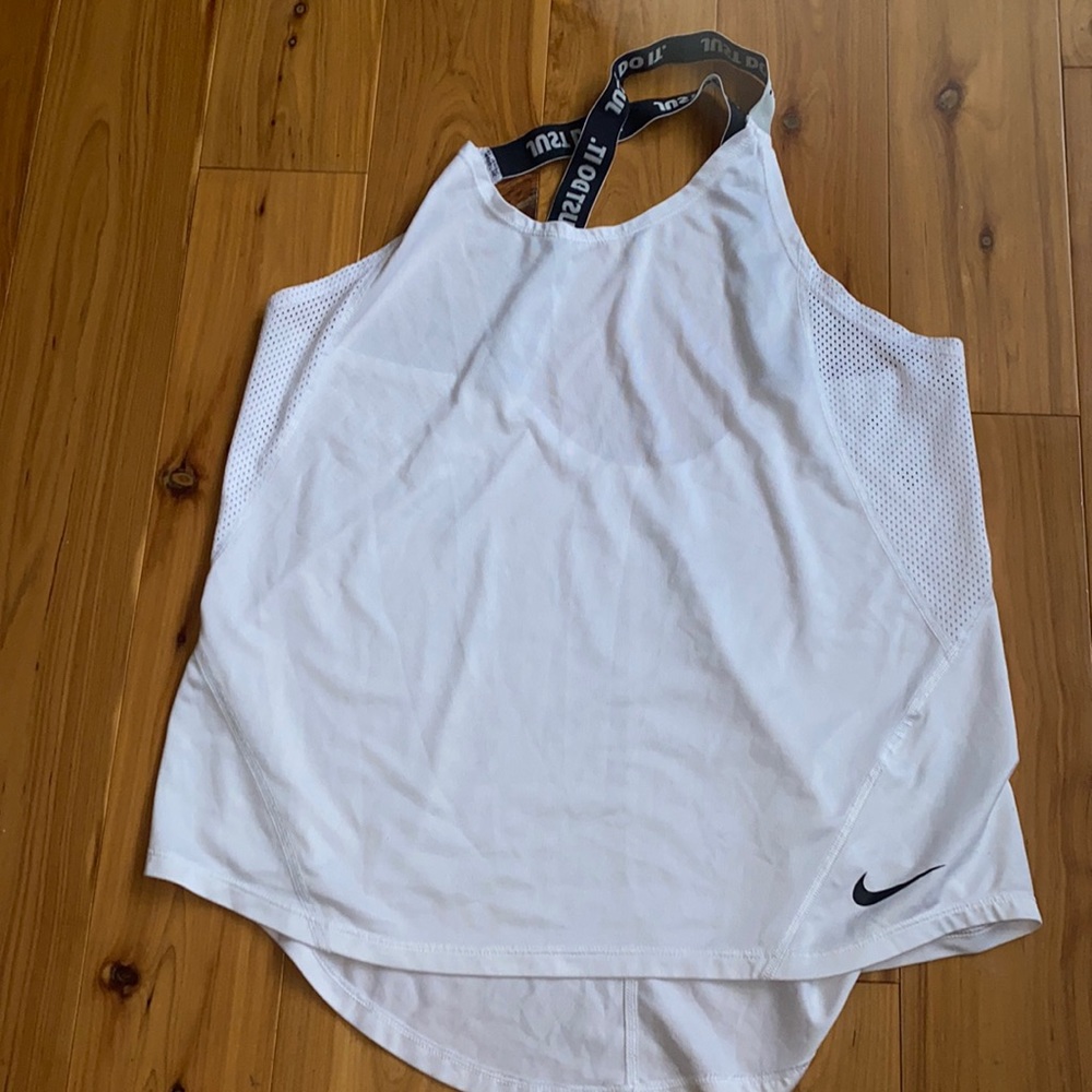 White Nike crisscross tank